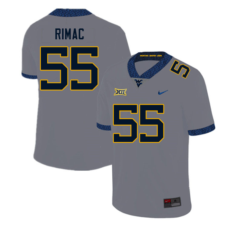 Men #55 Tomas Rimac West Virginia Mountaineers College Football Jerseys Sale-Gray - Click Image to Close